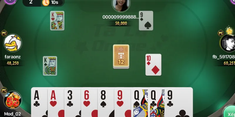 Tình huống đọc bài đối thủ trong phỏm