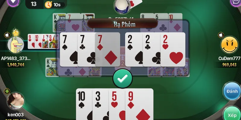 Cách đọc bài đối thủ trong phỏm