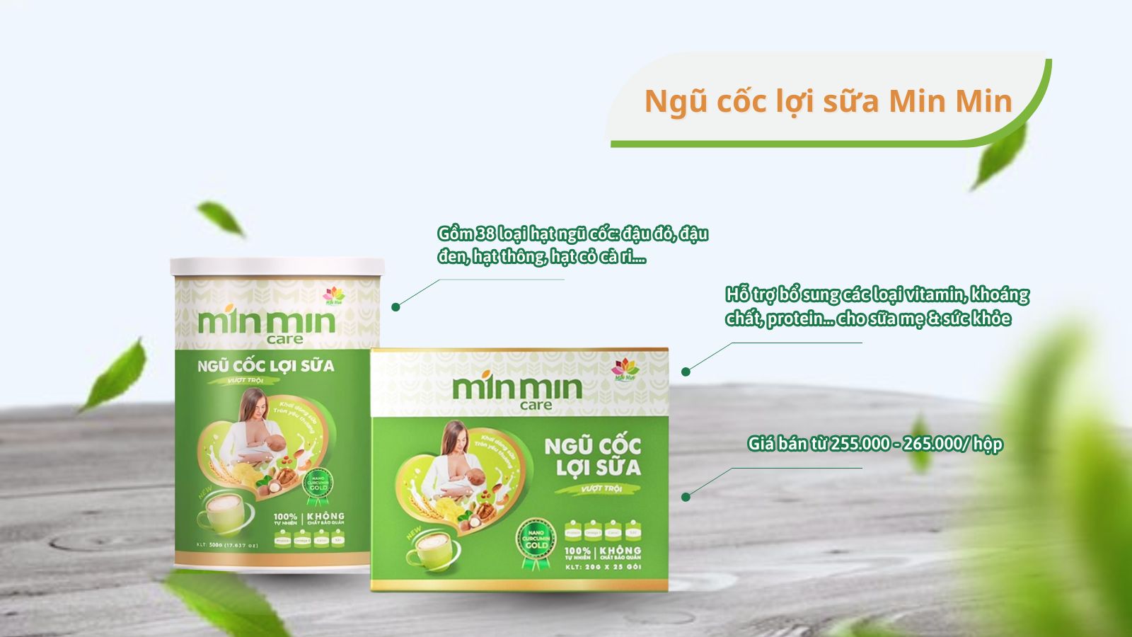 Ngũ cốc Min Min hỗ trợ lợi sữa sau sinh